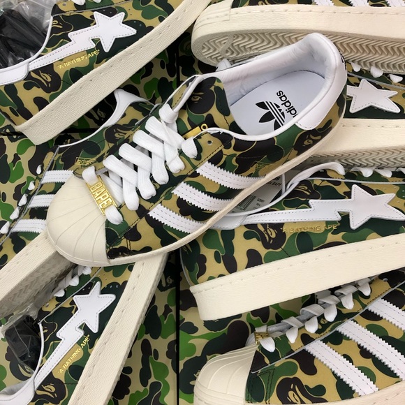 Adidas X Bape Superstar ABC Green Camo Size 6 - Picture 6 of 7